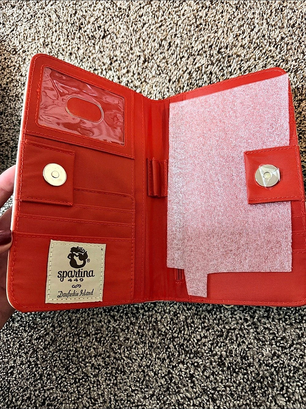 Spartina 449 Northeastern Harbors Snap Wallet Red & Blue - Picture 2 of 2